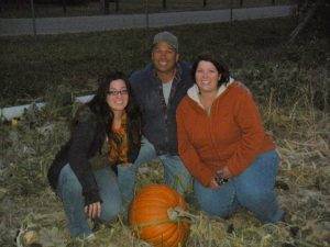 Diana, Tim & Sue picking our Pumpkin for the year!